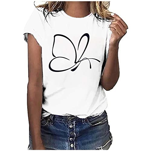 Tshirt Damen Lässige Elektrokardiogramm Druck Oberteile Herzschlagkurve Pullover T-shirt Einfarbiges Basic Shirt Rundhals Kurzarm Sommer Tops Lockere All-Match Tunika Bluse Laufshirt Sportshirt Tshirt Damen Lässige Elektrokardiogramm Druck Oberteile Herzschlagkurve Pullover T-shirt Einfarbiges Basic Shirt Rundhals Kurzarm Sommer Tops Lockere All-Match Tunika Bluse Laufshirt Sportshirt von Masrin