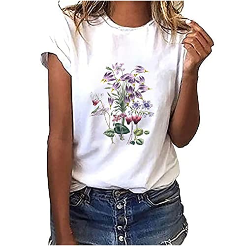 Tshirt Damen Lässige Elektrokardiogramm Druck Oberteile Herzschlagkurve Pullover T-shirt Einfarbiges Basic Shirt Rundhals Kurzarm Sommer Tops Lockere All-Match Tunika Bluse Laufshirt Sportshirt Tshirt Damen Lässige Elektrokardiogramm Druck Oberteile Herzschlagkurve Pullover T-shirt Einfarbiges Basic Shirt Rundhals Kurzarm Sommer Tops Lockere All-Match Tunika Bluse Laufshirt Sportshirt von Masrin