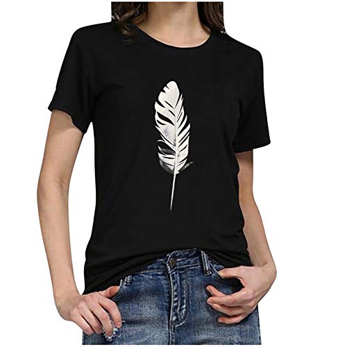 Tshirt Damen Lässige Elektrokardiogramm Druck Oberteile Herzschlagkurve Pullover T-shirt Einfarbiges Basic Shirt Rundhals Kurzarm Sommer Tops Lockere All-Match Tunika Bluse Laufshirt Sportshirt Tshirt Damen Lässige Elektrokardiogramm Druck Oberteile Herzschlagkurve Pullover T-shirt Einfarbiges Basic Shirt Rundhals Kurzarm Sommer Tops Lockere All-Match Tunika Bluse Laufshirt Sportshirt von Masrin