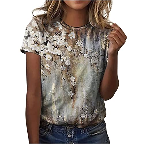 Tshirt Damen Lässige Oberteile mit 3D Rosen Schmetterlings Druck Sommer Tops Kurzärmliges T Shirt mit O Ausschnitt floralen Motiven Hemden Basic Shirt Lockere All Match Bluse Geschenk für Frauen Tshirt Damen Lässige Oberteile mit 3D Rosen Schmetterlings Druck Sommer Tops Kurzärmliges T Shirt mit O Ausschnitt floralen Motiven Hemden Basic Shirt Lockere All Match Bluse Geschenk für Frauen von Masrin