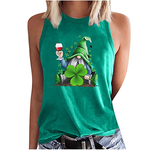 Weste Damen St. Patrick's Day Lucky Seamrog T-Shirt Ärmellose Tanktops Mit O-Ausschnitt Irland Festival Kostüm Locker Bluse Basic Shirt Gnom Tier Druck Pullover Lá Fhéile Pádraig Sona Duit Weste Damen St. Patrick's Day Lucky Seamrog T-Shirt Ärmellose Tanktops Mit O-Ausschnitt Irland Festival Kostüm Locker Bluse Basic Shirt Gnom Tier Druck Pullover Lá Fhéile Pádraig Sona Duit von Masrin