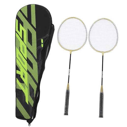 Masyrt 2-Spieler-Badmintonschläger-Set aus Legierung, Leichte Schläger für Erwachsene und Jugendliche mit Tragetasche für Unterhaltung, Training und Spiele von Masyrt