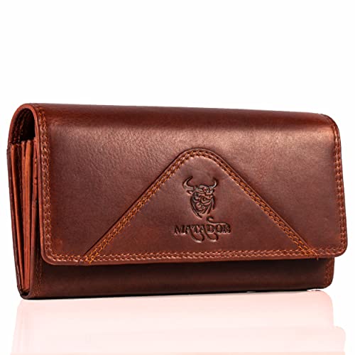 MATADOR [Budapest XL Karten Portemonnaie Geldbeutel Damen Leder Groß mit Geschenk Box | Portmonee Geldbörse Damen Gross mit RFID Blocker |Geldtasche Brieftasche | Damenportemonnaie Vintage Braun MATADOR [Budapest XL Karten Portemonnaie Geldbeutel Damen Leder Groß mit Geschenk Box | Portmonee Geldbörse Damen Gross mit RFID Blocker |Geldtasche Brieftasche | Damenportemonnaie Vintage Braun von MATADOR