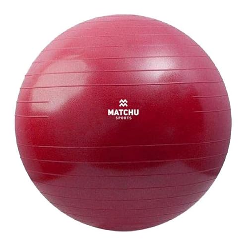 Matchu Sports | Fitnessball | Gymnastikball | Fitness Ball | Sitzball | Schwangerschaftsball | Inklusive Pumpe | Rot | Durchmesser 55CM von Matchu Sports