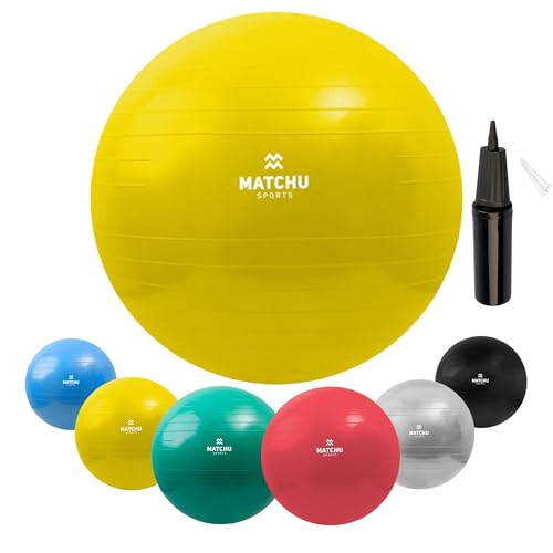 Matchu Sports | Fitnessball | Gymnastikball | Fitness Ball | Sitzball | Schwangerschaftsball | Inklusive Pumpe | Gelb | Durchmesser 45CM Matchu Sports | Fitnessball | Gymnastikball | Fitness Ball | Sitzball | Schwangerschaftsball | Inklusive Pumpe | Gelb | Durchmesser 45CM von Matchu Sports