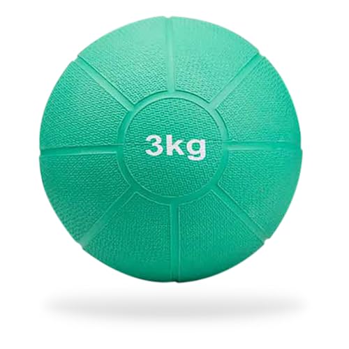 Matchu Sports | Medizinball | Medicine Ball | Vollgummi | Durchmesser 21 cm | 3KG | Grün von Matchu Sports