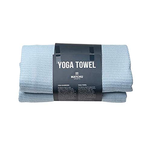 Matchu Sports Yoga-Handtuch | Fitness-Handtuch | rutschfest | Schnelltrocknend | Passt auf Fast Jede Yogamatte | Yoga-Handtuch | 183x61cm | Divine Blue von Matchu Sports