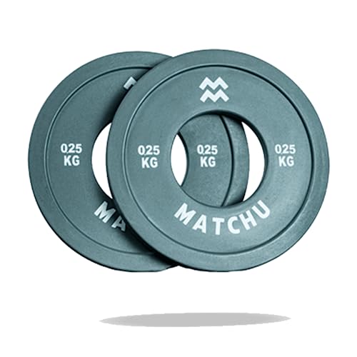 Matchu Sports | Fractional Plates | Mini Hantelscheiben | 0,25/0,5/1/1,5/2,5 KG | Satz mit 2 Stück | Stahl mit Gummiaußenschicht | Durchmesser 50mm (Schwarz - 0,25 KG) von Matchu