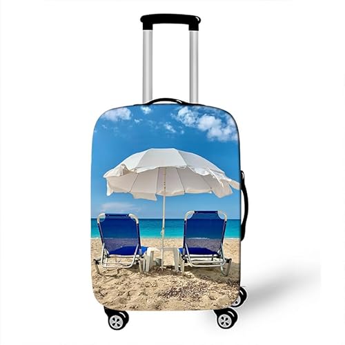 Kofferschutzhülle Elastisch Kofferhülle 18-32 Zoll, Mateju Strand-Szenerie Gepäck Cover Reisekoffer Hülle Trolley Case Schutzhülle Luggage Cover Waschbare Staubdichte Kofferbezug (M,Sandstrand) von Mateju