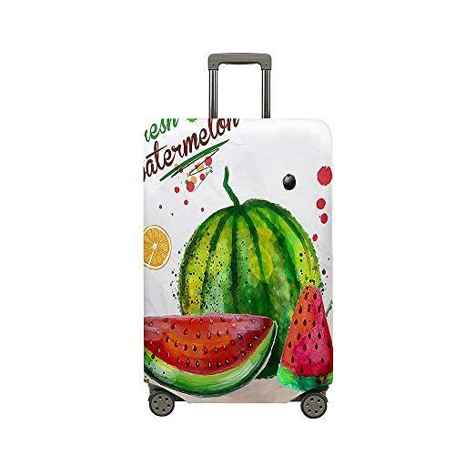 Mateju 18"-32" Kofferschutzhülle Wassermelone 3D Elastisch Kofferhülle Waschbar Koffer Schutzhülle aus Polyester Kofferschutz Koffer Hülle mit Reißverschluss S-XL (Weiß,S) von Mateju
