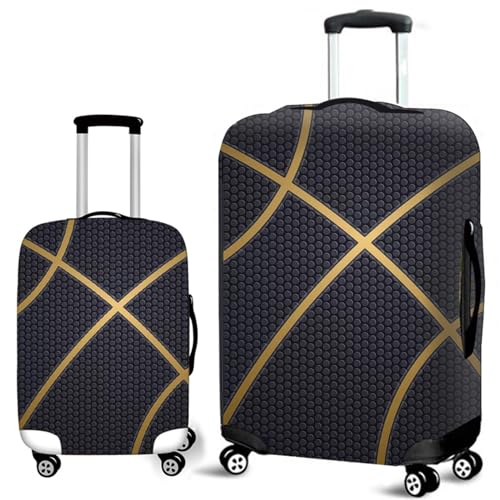 Mateju Kofferschutzhülle Elastisch Kofferhülle, 3D Basketball Druck Gepäck Cover Reisekoffer Hülle Trolley Case Schutzhülle Luggage Cover Waschbare Staubdichte Kofferbezug (Schwarz,XL) von Mateju