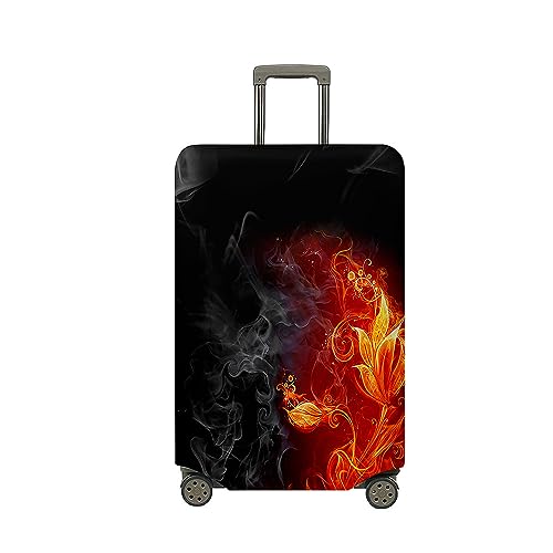 Mateju Kofferschutzhülle Elastisch Kofferhülle, 3D Bunte Flammen-Kollektion Cover Reisekoffer Hülle Trolley Case Schutzhülle Luggage Cover Kofferbezug 18-32 Zoll (Flamme 5,L) von Mateju