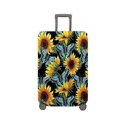 Mateju Kofferschutzhülle Elastisch Kofferhülle, 3D Gerbera Cover Reisekoffer Hülle Trolley Case Schutzhülle Luggage Cover Waschbare Staubdichte Kofferbezug18-32 Zoll (Melone,S) von Mateju