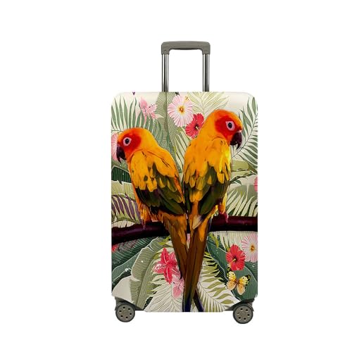 Mateju Kofferschutzhülle Elastisch Kofferhülle, 3D Papagei-Kollektion Cover Reisekoffer Hülle Trolley Case Schutzhülle Luggage Cover Kofferbezug 18-32 Zoll (Papagei 7,L) von Mateju