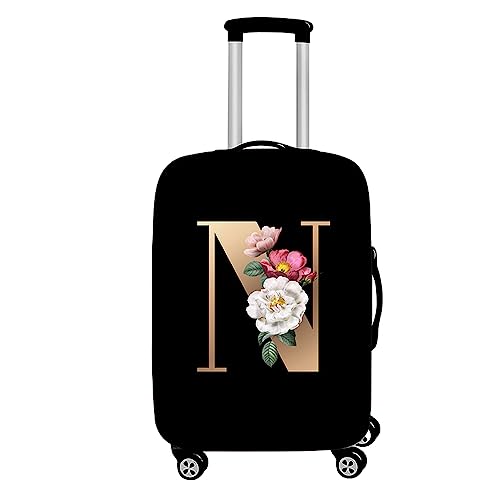 Mateju Kofferschutzhülle Elastisch Kofferhülle 18-32 Zoll, Gepäck Cover Reisekoffer Hülle Trolley Case Schutzhülle Luggage Cover Waschbare Staubdichte Kofferbezug A-Z (Rose N,S) von Mateju