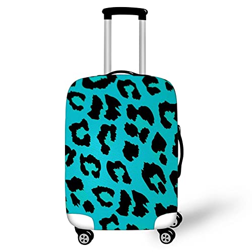 Mateju Kofferschutzhülle Elastisch Kofferhülle 18-32 Zoll, Leopard Gepäck Cover Reisekoffer Hülle Trolley Case Schutzhülle Luggage Cover Waschbare Staubdichte Kofferbezug (Türkis,XL) von Mateju