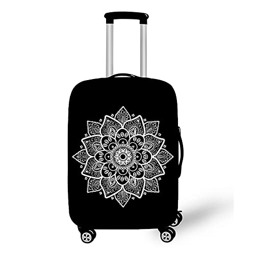 Mateju Kofferschutzhülle Elastisch Kofferhülle 18-32 Zoll, Mandala Gepäck Cover Reisekoffer Hülle Trolley Case Schutzhülle Luggage Cover Waschbare Staubdichte Kofferbezug (Schwarz,L) von Mateju