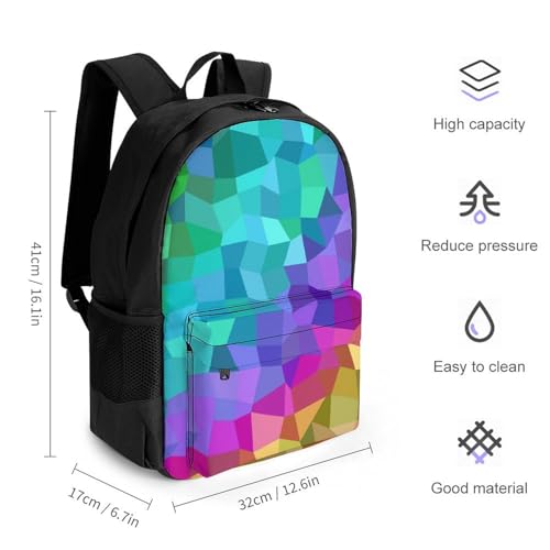 Mateju Schulrucksack, Rucksack Damen Herren, Schulrucksack Teenager, Geometrie Rucksack Kinder, Kindergarten Leichtgewicht Schulrucksack (Bunt) von Mateju