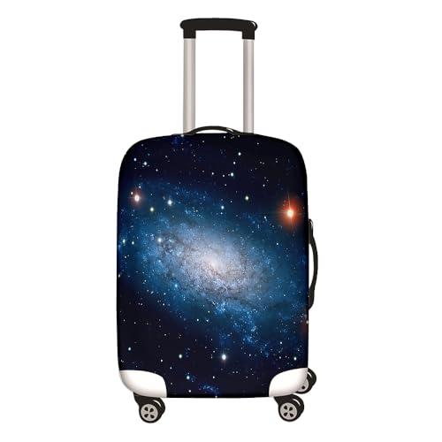 Mateju Sternenhimmel Druck Kofferschutzhülle Elastisch Kofferhülle, Gepäck Cover Reisekoffer Hülle Trolley Case Schutzhülle Waschbare Staubdichte Kofferbezug (Blau,S) von Mateju