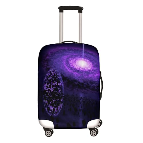 Mateju Sternenhimmel Druck Kofferschutzhülle Elastisch Kofferhülle, Gepäck Cover Reisekoffer Hülle Trolley Case Schutzhülle Waschbare Staubdichte Kofferbezug (Lila,XL) von Mateju