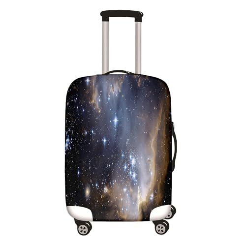 Mateju Sternenhimmel Druck Kofferschutzhülle Elastisch Kofferhülle, Gepäck Cover Reisekoffer Hülle Trolley Case Schutzhülle Waschbare Staubdichte Kofferbezug (Schwarz,XL) von Mateju