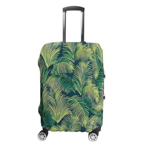 Mateju Tropische Pflanze Druck Kofferschutzhülle Elastisch Kofferhülle, Gepäck Cover Reisekoffer Hülle Trolley Case Schutzhülle Waschbare Staubdichte Kofferbezug (Grün,S) von Mateju