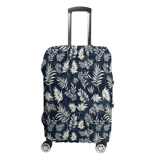 Mateju Tropische Pflanze Druck Kofferschutzhülle Elastisch Kofferhülle, Gepäck Cover Reisekoffer Hülle Trolley Case Schutzhülle Waschbare Staubdichte Kofferbezug (Marineblau,XL) von Mateju