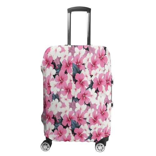 Mateju Tropische Pflanze Druck Kofferschutzhülle Elastisch Kofferhülle, Gepäck Cover Reisekoffer Hülle Trolley Case Schutzhülle Waschbare Staubdichte Kofferbezug (Rosa,M) von Mateju