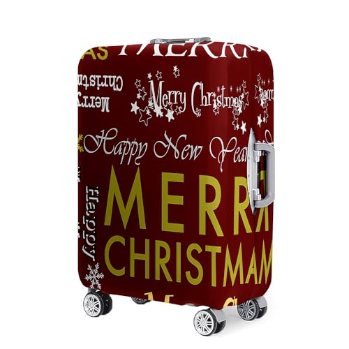 Mateju Weihnachtstag Kofferschutzhülle Elastisch Kofferhülle 18-32 Zoll Cover Reisekoffer Hülle Trolley Case Schutzhülle Luggage Cover Kofferbezug (Rot,L) von Mateju