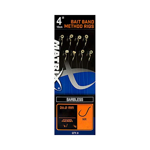FOX Matrix Bait Band Method Rigs 4" Barbless Größe 18 GRR003 Vorfach Methodrig Bait Bands - 8 Stück, Hakengröße 18, Ohne Widerhaken - Ideal für Method oder Pellet - Futterbleie FOX Matrix Bait Band Method Rigs 4" Barbless Größe 18 GRR003 Vorfach Methodrig Bait Bands - 8 Stück, Hakengröße 18, Ohne Widerhaken - Ideal für Method oder Pellet - Futterbleie von Matrix