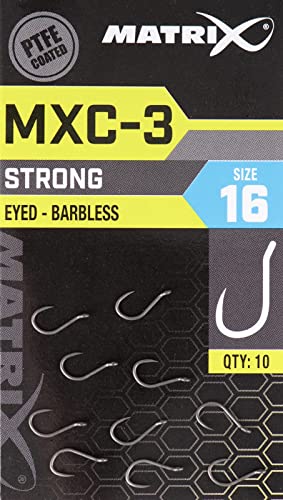 FOX Matrix MXC-3 Strong Eyed Hook Barbless Größe 16 GHK137 Schonhaken Haken Stipphaken Hooks von Matrix