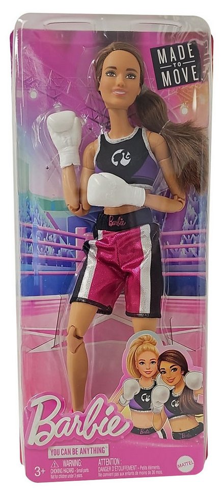 Mattel® Stehpuppe Barbie Made to Move - Boxerin mit Boxhandschuhe und Boxuniform - Puppe von Mattel®