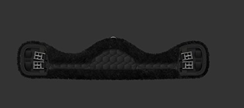 Mattes Kurzgurt Lammfellgurt schwarz Steppstoff schwarz asymmetrisch, Sattelgurt Länge:65cm von Mattes