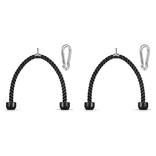 Mauedest 2X Hoch Leistungs Trizeps Pulldown Seil 36 mit Karabiner Haken, Pulldown Seil für Fitness Zubehör Kabel Maschine für Das Heim Fitness Studio von Mauedest