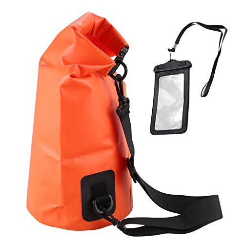 Mauedest Wasserdichter Pack Sack Dauerhaft Rollen Top Kompression Packsack mit Handy HüLle zum Kajak Rafting Boot Wandern Angeln Camping von Mauedest