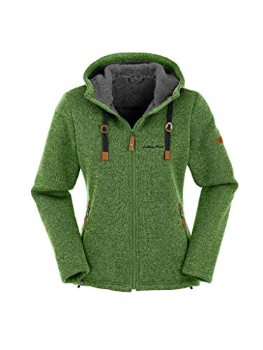 Maul Damen Chieming mit Kapuze Polar-Strickfleece Jacke, Grün, 40 von Maul