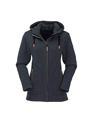 Maul Damen Wilde Kaiserin lg.Strickfleeceja+Ka Polar-Strickfleece Lange Jacke Mit Kapuze, schwarz, 40 von Maul