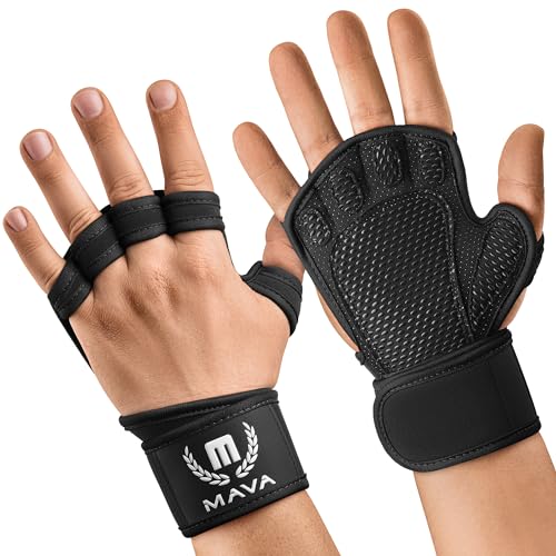 Mava Open Gym Handschuhe für Frauen & Männer – Gepolsterte Gewichtheber-Handschuhe mit Handgelenkstütze – Fingerlose Trainingshandschuhe von Mava Sports
