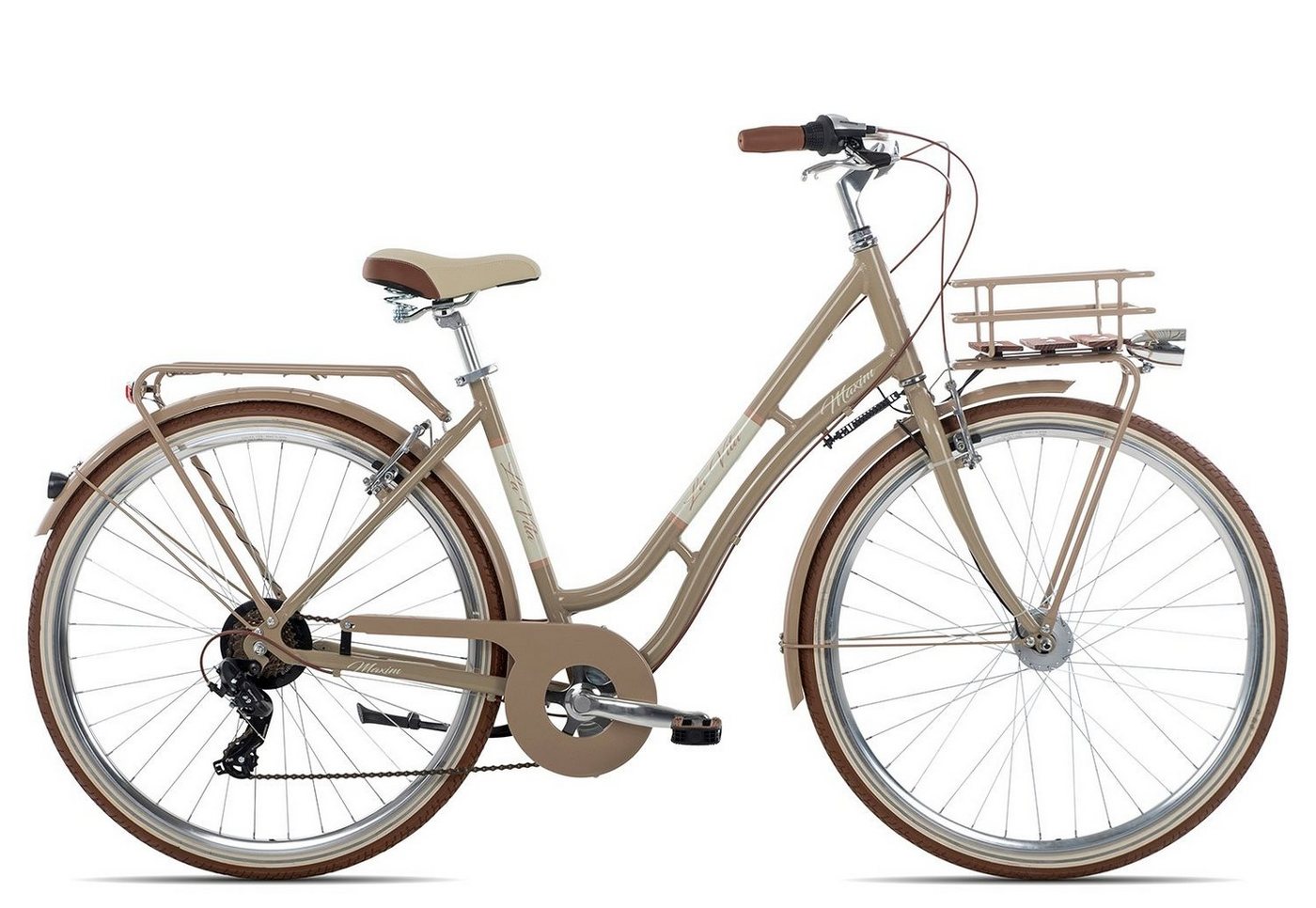 Maxim Cityrad La Vita, 7 Gang Shimano Tourney 7 Schaltwerk, Kettenschaltung, Damen Citybike Tiefeinstieg 28 Zoll braun/beige Maxim Cityrad La Vita, 7 Gang Shimano Tourney 7 Schaltwerk, Kettenschaltung, Damen Citybike Tiefeinstieg 28 Zoll braun/beige von Maxim