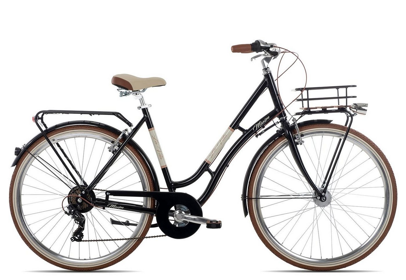 Maxim Cityrad La Vita, 7 Gang Shimano Tourney 7 Schaltwerk, Kettenschaltung, Damen Citybike Tiefeinstieg 28 Zoll schwarz/grau Maxim Cityrad La Vita, 7 Gang Shimano Tourney 7 Schaltwerk, Kettenschaltung, Damen Citybike Tiefeinstieg 28 Zoll schwarz/grau von Maxim