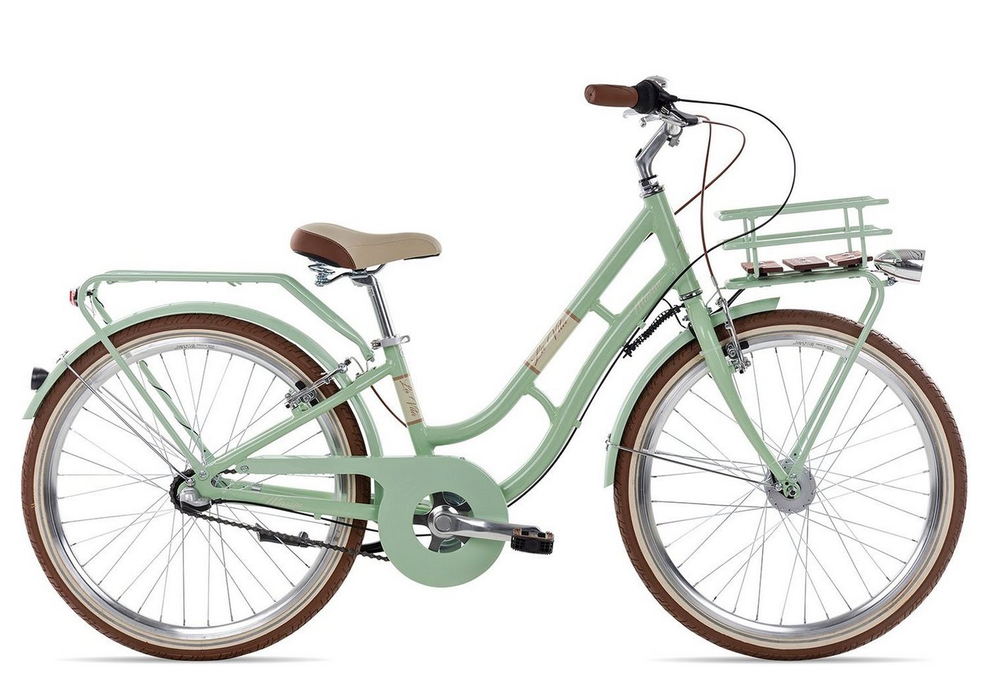 Maxim Kinderfahrrad La Vita 3 24, 3 Gang Shimano Nexus 3 Rücktritt Schaltwerk, Kinderrad 24 Zoll Junge Mädchen grün von Maxim