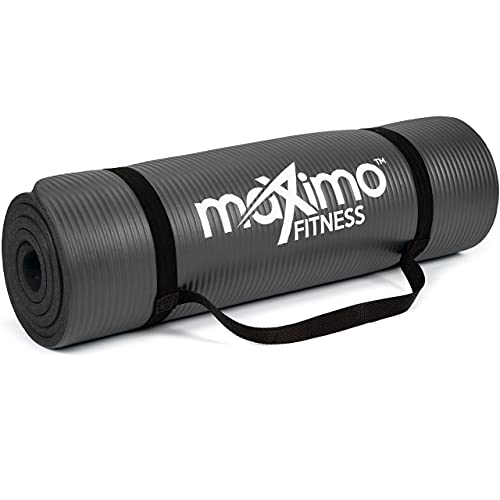 Maximo Fitnessmatte – Dicke Premium Yogamatte – 183 cm Länge x 60 cm Breite x 1,2 cm (12mm) – Mehrzweck-Verwendung – Perfekt für Yoga, Pilates, Gym, Sit-ups und Dehnen. (Black) von Maximo Fitness