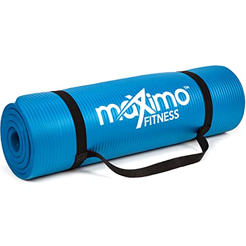 Maximo Fitnessmatte – Dicke Premium Yogamatte – 183 cm Länge x 60 cm Breite x 1,2 cm (12mm) – Mehrzweck-Verwendung – Perfekt für Yoga, Pilates, Gym, Sit-ups und Dehnen. (Blue) von Maximo Fitness