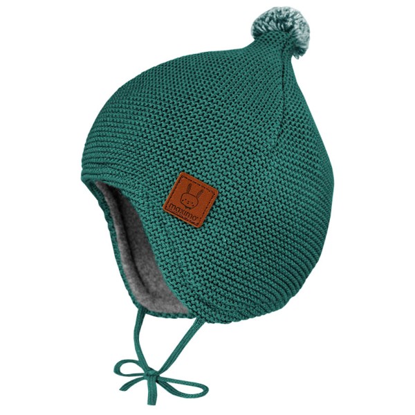 maximo - Baby-Mütze Ausgenäht mit Bommel - Mütze Gr 41 türkis von Maximo