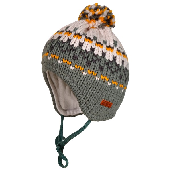 maximo - Baby-Mütze ausgenäht mit Pompon - Mütze Gr 45 cm grau von Maximo