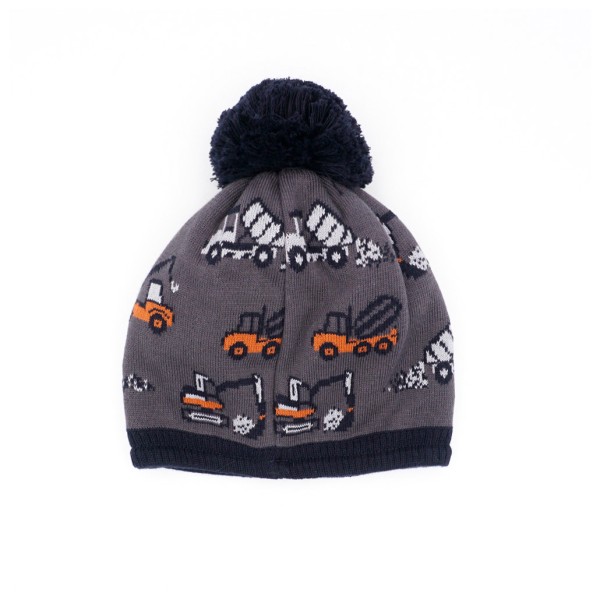 maximo - Boy-Mütze Baufahrzeuge mit Pompon und Futter - Mütze Gr 47 cm blau maximo - Boy-Mütze Baufahrzeuge mit Pompon und Futter - Mütze Gr 47 cm blau von Maximo