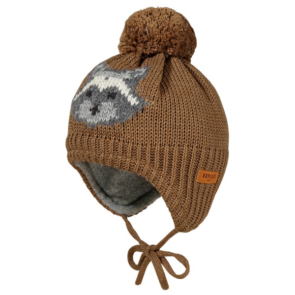 maximo - Boy-Mütze Waschbär ausgenäht mit Pompon und Futter - Mütze Gr 45 cm braun maximo - Boy-Mütze Waschbär ausgenäht mit Pompon und Futter - Mütze Gr 45 cm braun von Maximo