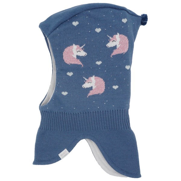 maximo - Girl-Schlupfmütze Jacquard Einhorn - Mütze Gr 55 cm blau von Maximo