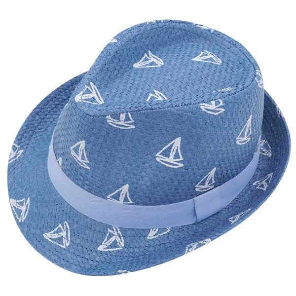 maximo - Kid's Mini Boy Trilby Boat - Hut Gr 51 cm blau von Maximo