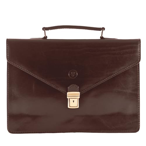 Maxwell-Scott Handgefertigte Leder Aktentasche Lorenzo in Dunkelbraun Maxwell-Scott Handgefertigte Leder Aktentasche Lorenzo in Dunkelbraun von Maxwell Scott